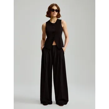 Dámská móda Kalhoty s&nbsp;širokými nohavicemi - 34 - House - černá - 386CK-99X