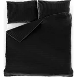 Saténové povlečení s proužkem 140x200, 70x90cm ČERNÉ
