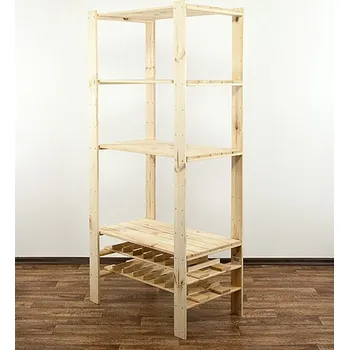 Dílenský regál Dřevěný regál MAXI RW-4M 166x80x50 - borovice