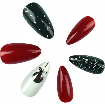 UMĚLÉ NEHTY TIPSY 24 ks VÁNOČNÍ - LJ46