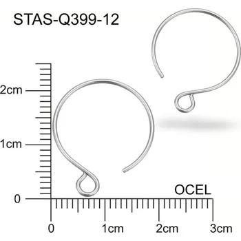 Náušnice Náušnice drátěná kruhová CHIRURGICKÁ OCEL ozn.-STAS-Q399 12
