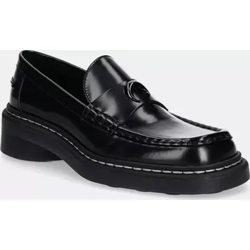 Dámské mokasíny Kožené mokasíny Marine Serre Shiny Leather Ms Loaf dámské, černá barva, na plochém podpatku, WFW046A.RLEA0018, 41, 99X