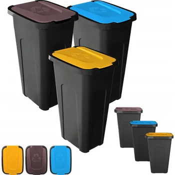 Odpadkový koš KOŠE NA ODPADKY 30L PRO TŘÍDĚNÍ ODPADU, SADA 3 KS