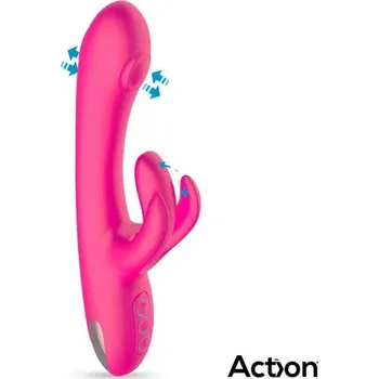 Vibrátor Action Antony, silikonový vibrátor na bod G a klitoris 22,5 x 3,7 cm