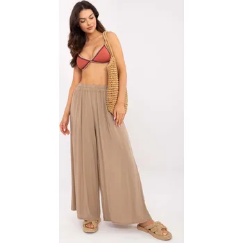 Dámské kalhoty Viskózové kalhoty Bella hnědé Velikost: M