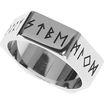 Prsten prsten Hexagon Viking Nordic Runes STEEL - 10