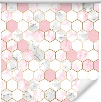 Tapeta Tapeta pro mládež RŮŽOVÁ Mozaika Mramor Dekorace