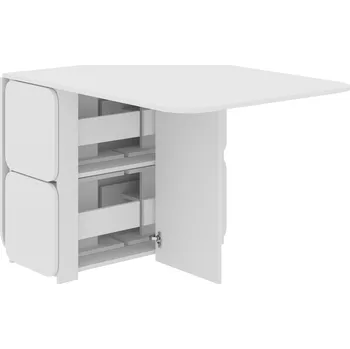 Jídelní stůl Max-i Skládací jídelní stůl EYNER + 4 kusy taburet S-3 EKO Zvolte barvu:: bílá