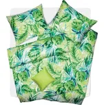 SCANquilt povlečení SATÉN PLUS palmový list zelenotyrkysová 140 x 200/70 x 90 cm 183865419