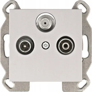 Elektrická zásuvka Anténní zásuvka nástěnná Hager stříbrná