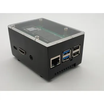 Elektronická součástka Aluminium Case ecoPI Starter for Rock Pi 4 - Perfect Starter Kit Černá