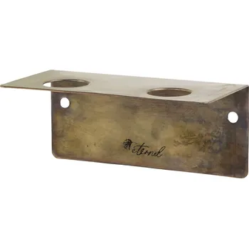 police Mosazná antik nástěnná kovová polička na dávkovače Éternel - 14*7*6cm