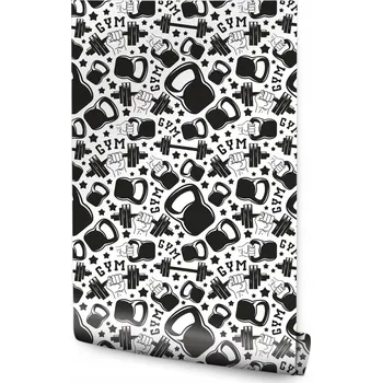 Fototapeta Tapeta pro teenagery Černobílá POSILOVNA Fitness