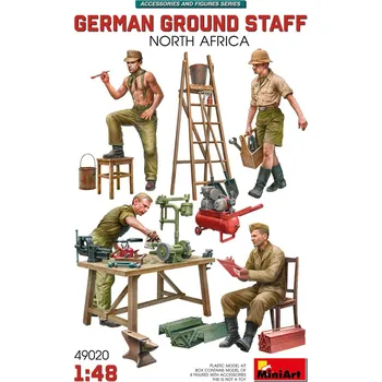 Plastikový model 1/48 German Ground Staff w/Accessories (N. Africa)
