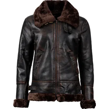 Dámský bomber BrixtonBest Niccolò BomberFur Pilot Brown Chanel Hnědá XXXL