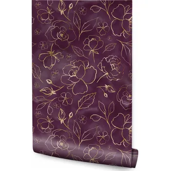 Fototapeta Tapeta v roli Line-Art KVĚTY Růže Abstrakce 3D