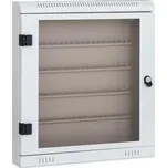 Tritón Prosklená skříňka na klíče TSK100, 100 háčků, světle šedá