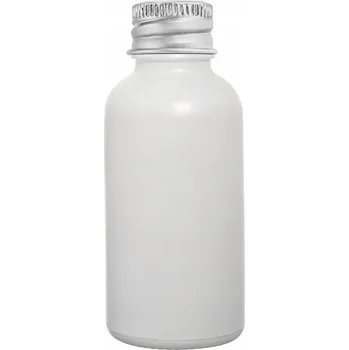 Láhev Skleněná lahvička 50 ml bílá matná s hliníkovým uzávěrem