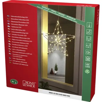 Věnec Konstsmide 1802-993 věnec na dveře s osvětlením hvězda jantar LED stříbrná Energetická třída (EEK2021): G (A - G)