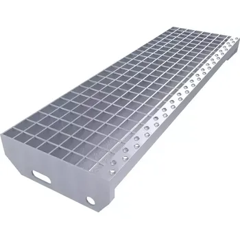 Schodiště Kovový pozinkovaný protiskluzový schodišťový stupeň (30/2, 34/38) FLOMA SteelStep - 80 x 30,5 x 3 cm