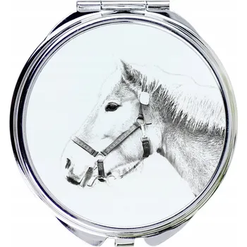 Kosmetické zrcátko Haflinger - kapesní zrcátko s koněm, personalizované zrcátko do kabelky