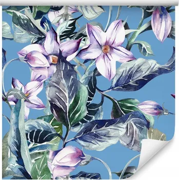 Fototapeta Tapeta do obýváku KVĚTY malované akvarelem zeleň