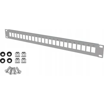 Serverovna Patch Panel RACK 19" 1U 24 Portů Šedý Stalflex pro Síťové Skříně RACK