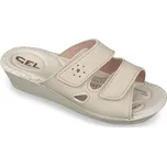 Dámské zdravotní pantofle Comfort béžové na vysoký nárt - 38