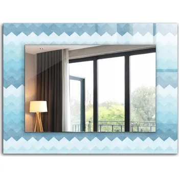 Zrcadlo Moderní zrcadlo s krásným potiskem 80x60 cm Cikcakovitý gradientní vzor