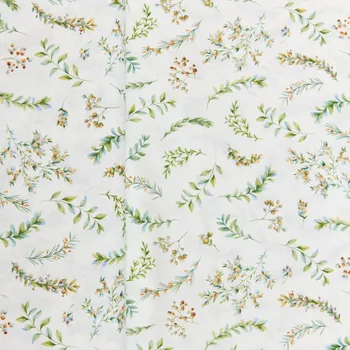 Tegatex Bavlněná látka popelín metráž - Zelené listy