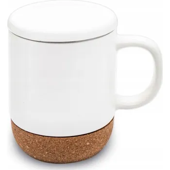 BELLA FIORE Hrnek porcelán se sítkem a víčkem 380ml KOREK BÍLÁ