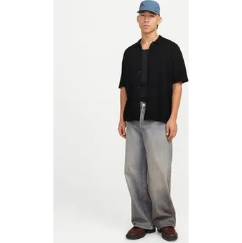 Pánská košile Jack & Jones Košile Tyler 12272863 Černá Loose Fit S