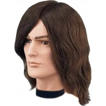 česací hlava Tréninková kadeřnická hlava pánská xhair, pravé vlasy, 18 cm