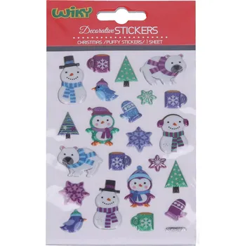 Dětské zboží Wiky Nálepky 19 x 10,5 cm 3D Vánoce