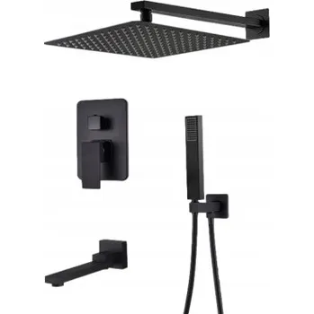 Sprchový set Sprchový set Podomítkový Černý 30cm S výtokem
