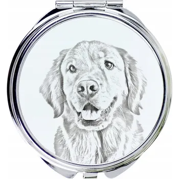 Kosmetické zrcátko Zlatý retrívr - kapesní zrcátko s motivem psa, personalizované zrcátko