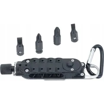 PŘÍVĚSEK NA KLÍČE S MINI ŠROUBOVÁKEM A MULTIFUNKČNÍMI BITY