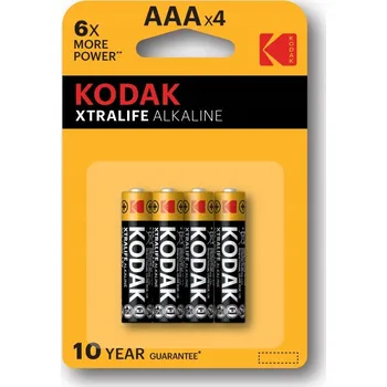 Článková baterie AAA Baterie KODAK XTRALIFE R3 1,5V alkalické 4 ks MALÝ TUŽKOVÝ ČLÁNEK