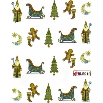 SAMOLEPKY VODNÍ OBTISKY NA NEHTY KALKOMANIE VÁNOČNÍ 786