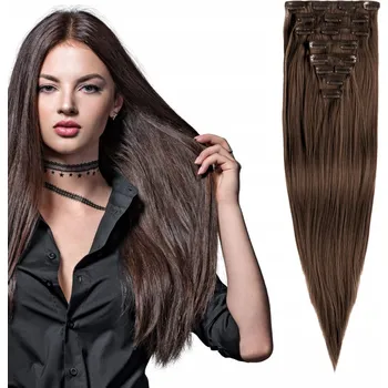 Paruka Syntetické vlasy hnědé Cameron Hair clip in 57 cm