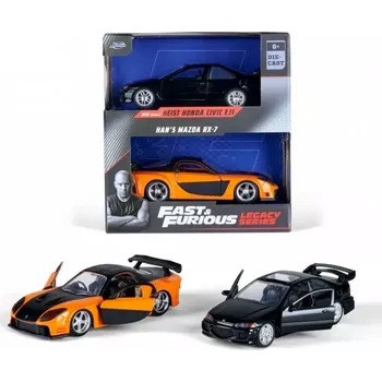 autíčko Twin Pack Fast and Furious Heist Honda Civic EJ1 - Hans Mazda RX-7
