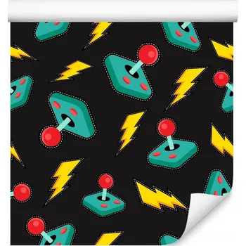 Fototapeta Tapeta pro teenagery Herní konzole Retro Blesky Pop-art