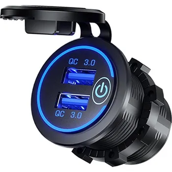 Vestavěná nabíječka 2x USB QC 3.0 s dotykovým vypínačem a podsvícením, 63207