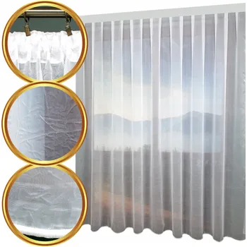 Záclona HOTOVÁ ZÁCLONA BÍLÁ VOÁL KRESZ SE ZÁTĚŽÍ NA PÁSCE DO OBÝVACÍHO POKOJE 300x240