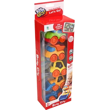 Kiddy Go! Autíčka sada 5ks s podložkou Město