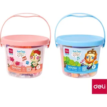 Modelovací hmota Plastelína měkká s vůní kyblík 12 barev DELI EY005 mix