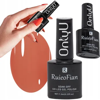 Přípravek na nehty ORANŽOVO-RŮŽOVÝ HYBRIDNÍ LAK NA NEHTY S LESKEM UV/L173