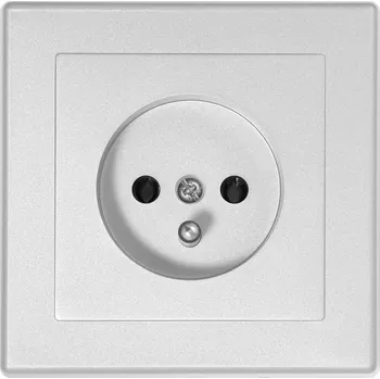 Elektrická zásuvka Timex-Elektro stříbrná nástěnná Elektrická Zásuvka