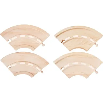 Vláček a vláčkodráha Small Foot Silniční zatáčky 4 ks