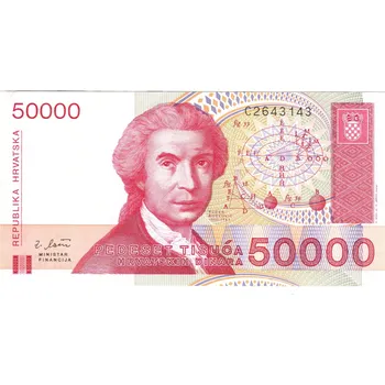CHORVATSKO. 50.000 dinara, 30. 5.1993. Série C.